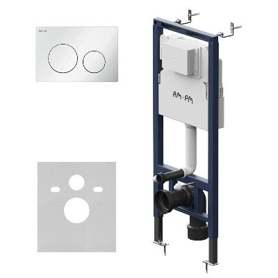 Инсталляция для подвесного унитаза AM.PM MasterFit I012713.0101 с механ. клавишей L, ,белая