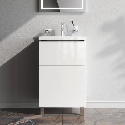 Тумба с раковиной 50 AM.PM Gem M90-FSX0502WG-WCC0502WG напольная на ножках, белый глянец