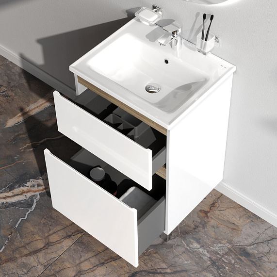 Тумба с раковиной 55 AM.PM X-Joy M85A-FSX0552-WC0552WG напольная, белый глянец-3