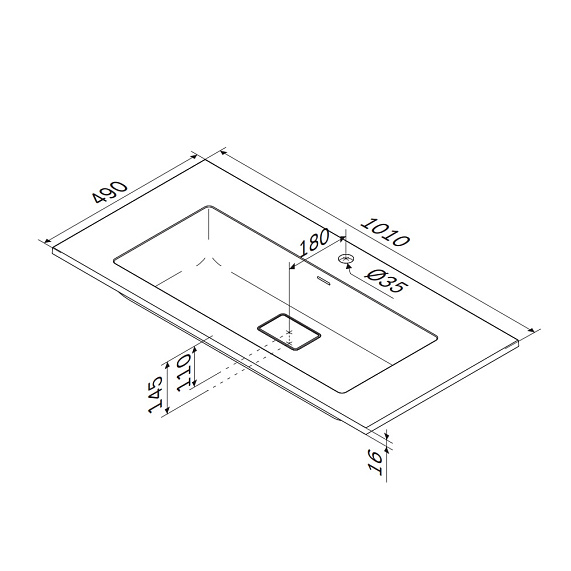 Раковина мебельная 100 AM.PM Libre M60WPC100SWM белая встраиваемая-3