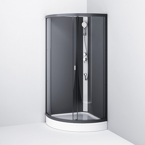 Душевая кабина 90x90 AM.PM X-Joy W88C-301-090GG профиль графит, низкий поддон-2