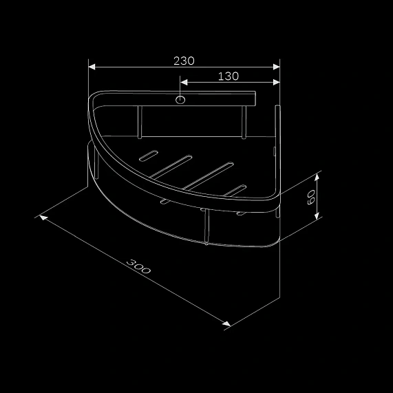 Полка в ванную угловая AM.PM Sense L A7454222 двухъярусная черная-7