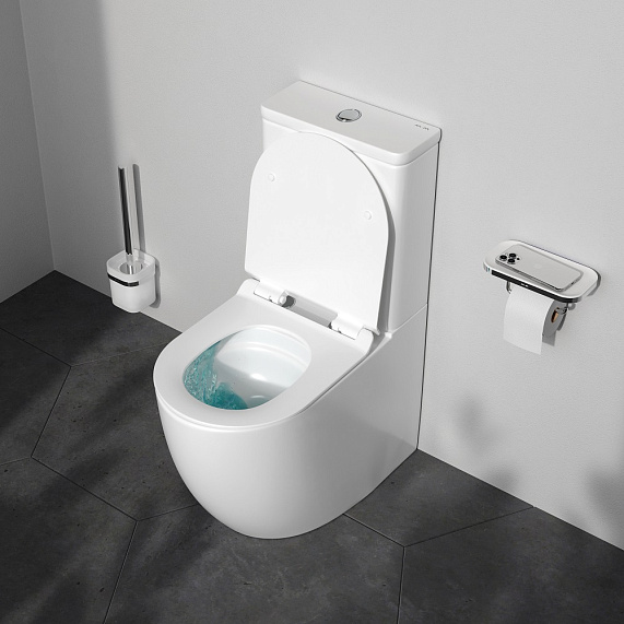 Унитаз-компакт напольный AM.PM Like C808600SC безободковый с сиденьем микролифт, белый-2