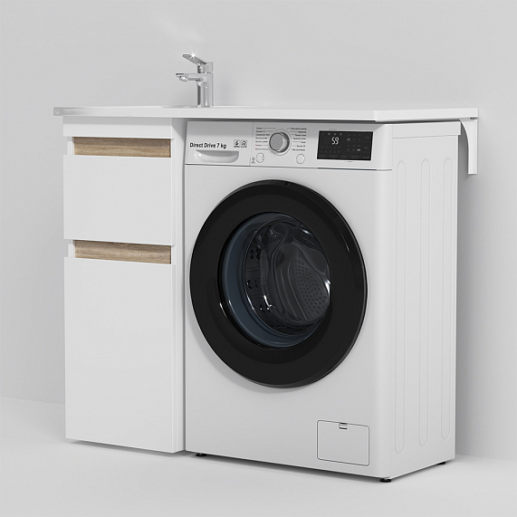 Тумба с раковиной 100 AM.PM X-Joy M85AFSX0402WG для стиральной машины левая белый глянец-2