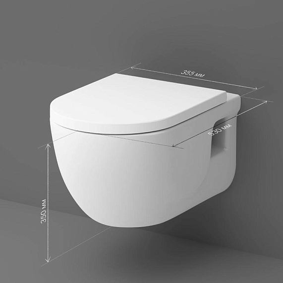 Унитаз подвесной AM.PM Like C801701SC безободковый с сиденьем микролифт. белый-7