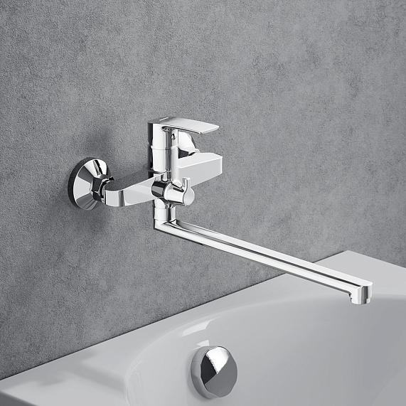 Смеситель для ванной и душа Damixa Eclipse 2.0 489000000 длинный излив, хром