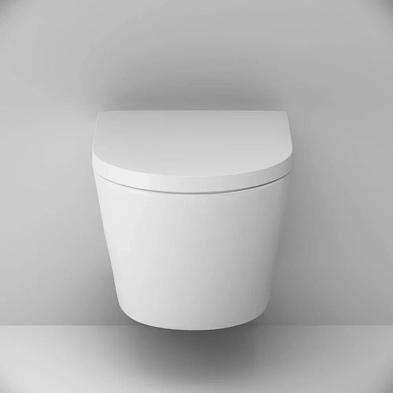 Унитаз подвесной безободковый с инсталляцией AM.PM Sense IS100138.741701 сиденьем микролифт, черной механ. клавишей-4