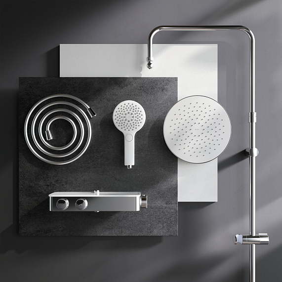Душевая система AM.PM Inspire 2.0 F0750A400 стойка с тропическим душем, термостатом, хром-11