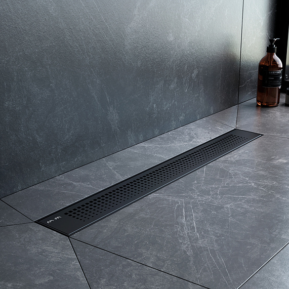 Душевой трап (лоток) 60 AM.PM PrimeFlow W02SC-P11-060-01BM комбинированный затвор с черной матовой решеткой-3