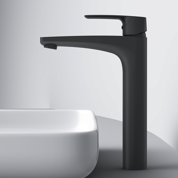 Смеситель для раковины (умывальника) AM.PM Gem F90A92022 высокий, черный-4