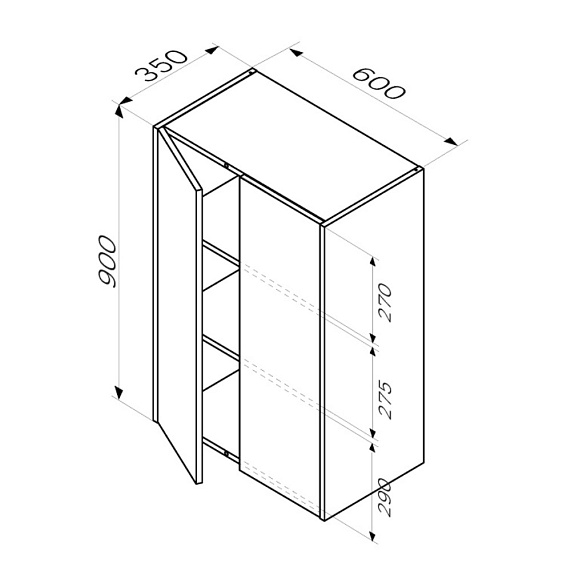 Шкаф-пенал модульный 60 AM.PM Func навесной/напольный  белый глянец-2
