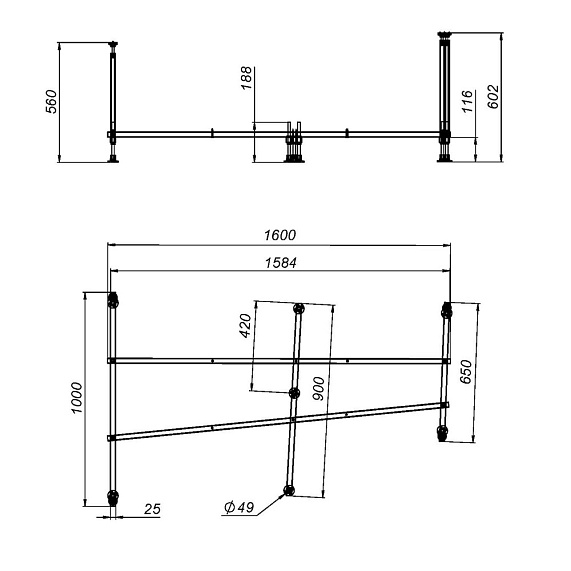 Каркас для ванны 170x110 AM.PM Like W80A-170U110W-R универсальный, серый-1