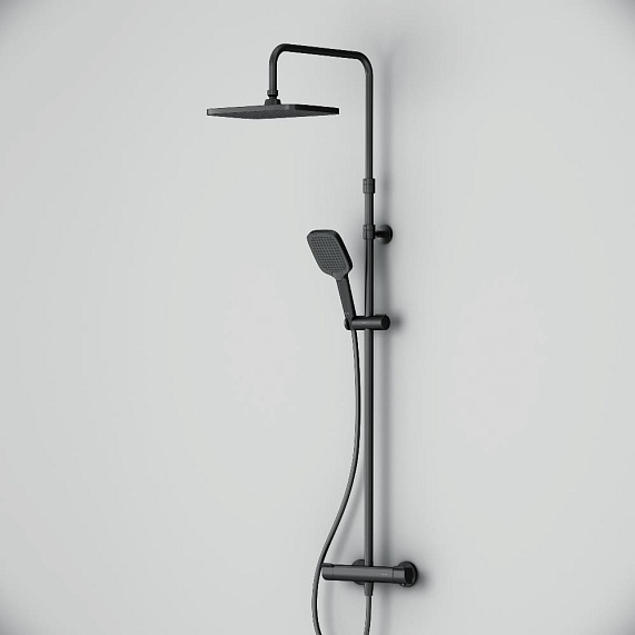 Душевая система AM.PM Func F078F422 стойка с тропическим душем, термостатом, смесителем, черная-5