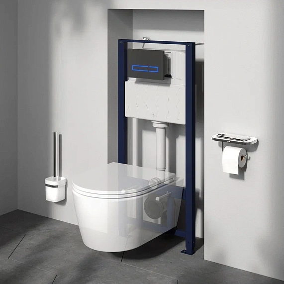 Инсталляция для подвесного унитаза AM.PM Pro I012704.7038 с пневм. клавишей черный матовый-2