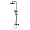 Душевая система AM.PM Like F0780522 стойка с тропическим душем, термостатом, смесителем, изливом, черная матовая