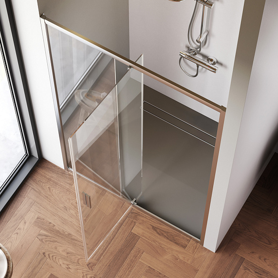 Душевая перегородка с дверью 120x195 AM.PM Gem W90G-120-1P-MT прозрачное стекло, профиль серебристый-2