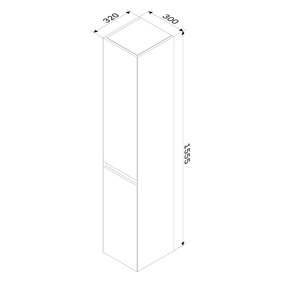 Шкаф-пенал для ванной 30 AM.PM Above M9XCHR0352WG навесной правый белый глянцевый-8