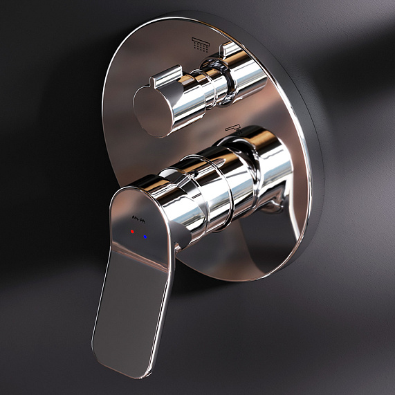 Встраиваемая душевая система AM.PM X-Joy FB85A3RH30 хром: тропический верхний душ, излив с душевой лейкой-3