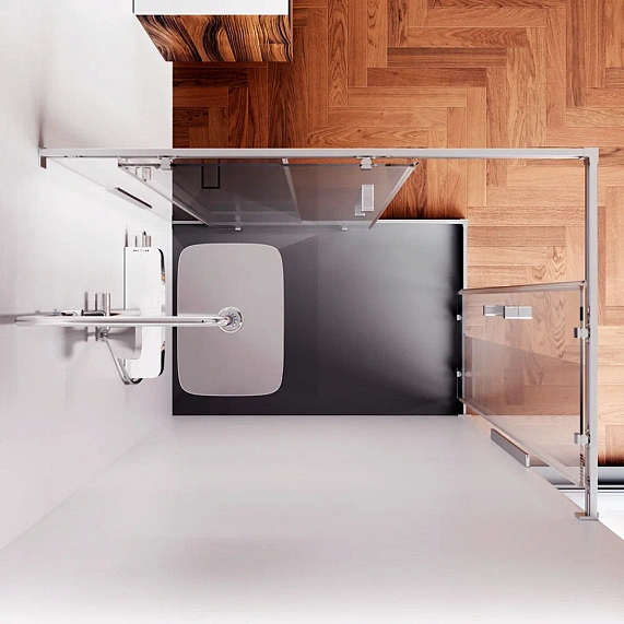 Душевое ограждение без поддона 80х120 AM.PM Func W84G-403-12080-MT профиль серебристый-2