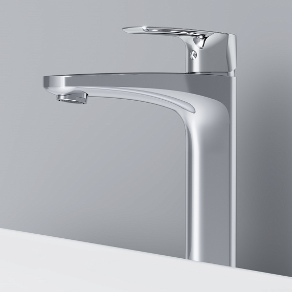 Смеситель для раковины (умывальника) AM.PM Gem F90A92200 высокий с донным клапаном, хром-2