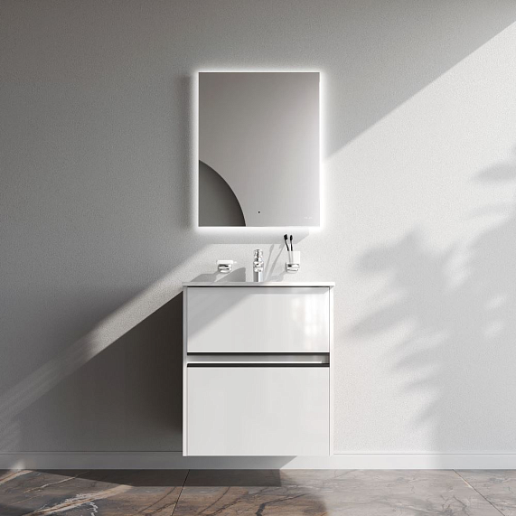 Тумба с раковиной 60 AM.PM Sense M7B-FUX0602WG-WCC0602WG подвесная/напольная на ножках, белый глянец-1