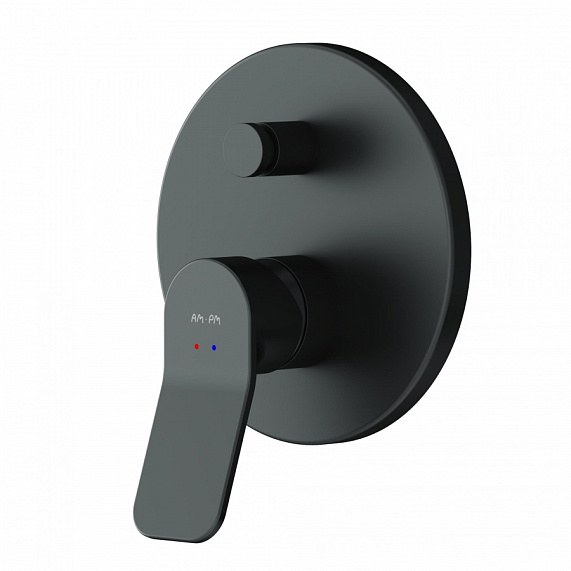 Встраиваемая душевая система AM.PM X-Joy FB85A1RH02 черная: тропический верхний душ, ручной душ-2