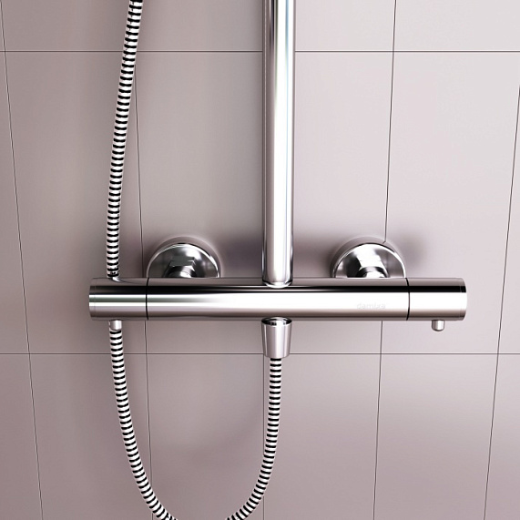 Душевая система Damixa Option DX218091000 стойка с тропическим душем, термостатом, смесителем, хром-6