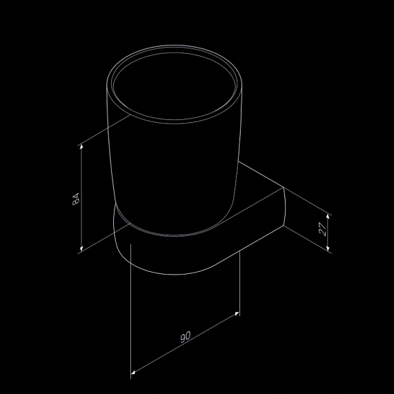 Стакан для зубных щеток настенный AM.PM Sensation A3034300 стеклянный, хром-7