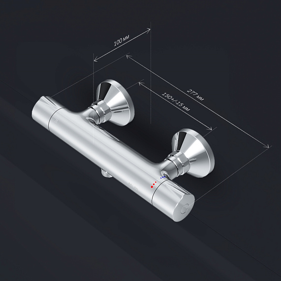Смеситель для душа AM.PM Like F8040000 термостат, хром-6