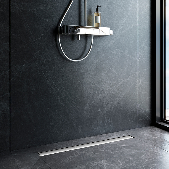 Душевой трап (лоток) 80 AM.PM MasterFlow W01SC-U11-080-04SB комбинированный затвор со стальной матовой решеткой под плитку-5