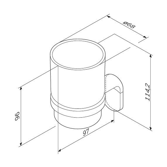 Стакан для зубных щеток настенный AM.PM X-Joy A8434300 стеклянный, хром-2