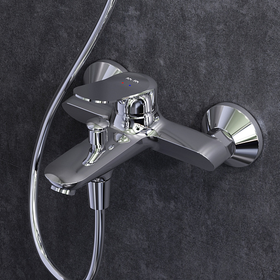 Душевая система AM.PM Sunny F40885C14 стойка с тропическим душем, смесителем, изливом, хром-2