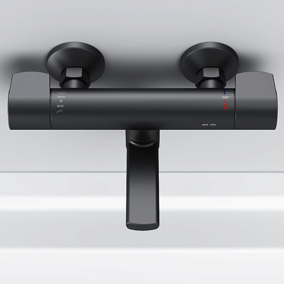 Смеситель для ванны и душа AM.PM X-Joy F85A50022 терсмостат, поворотный излив, черный-5