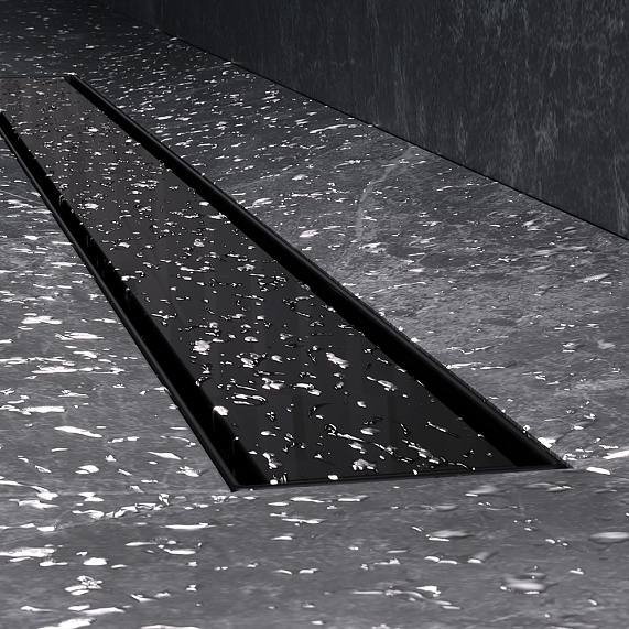 Душевой трап (лоток) 90 AM.PM MasterFlow W01SC-U11-090-04BM комбинированный затвор с черной матовой решеткой под плитку-13