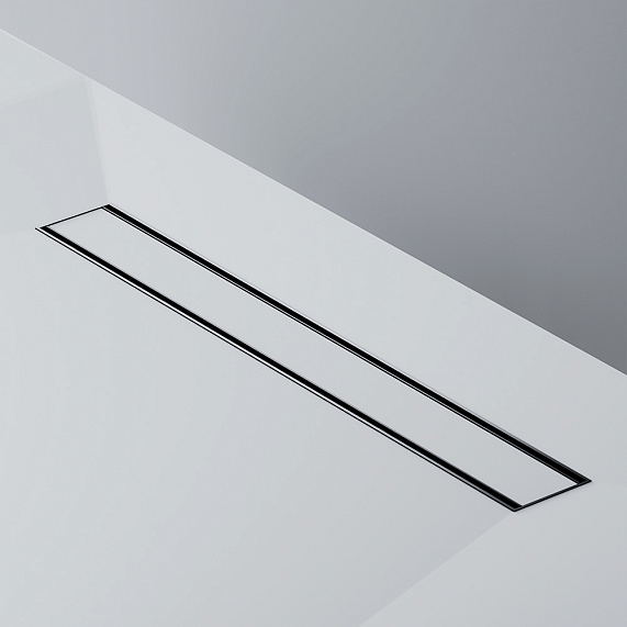 Душевой трап (лоток) 60 AM.PM PrimeFlow W02SC-U11-060-04BM комбинированный затвор с черной матовой решеткой под плитку-16