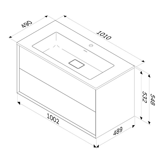 Тумба с раковиной 100 AM.PM Libre M60-FHX1002WM-WPC100SWM подвесная белая матовая-12