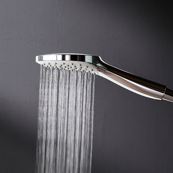 Душевая система AM.PM Gem F40890A94 стойка с тропическим душем, хром + смеситель для ванны с длинным изливом, хром-6