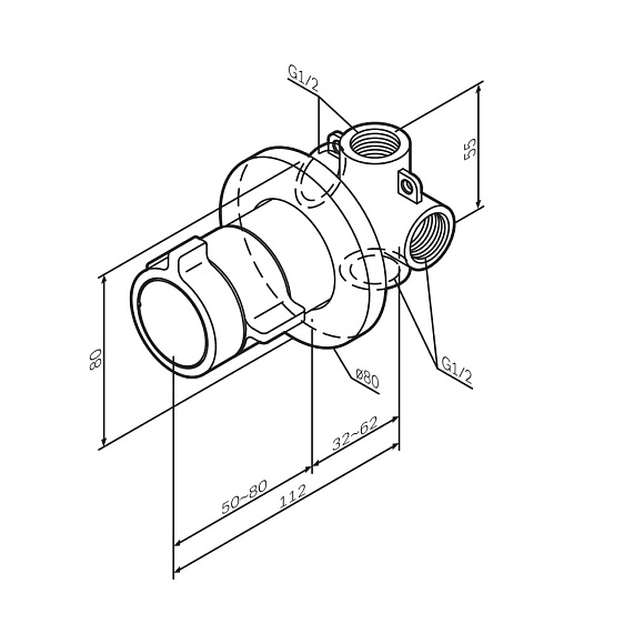 Смеситель для душа AM.PM X-Joy F85A65600 хром встраиваемый, термостат-6