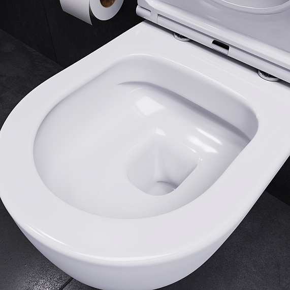 Унитаз подвесной Damixa Sirius DX86C1700SC безободковый с сиденьем микролифт, белый-4