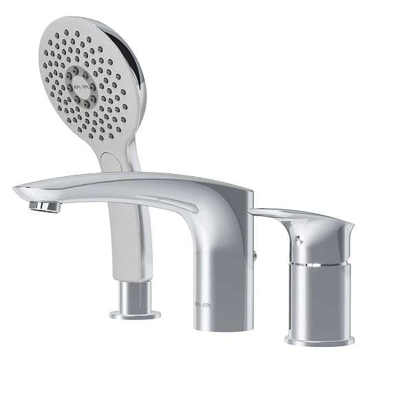 Смеситель для ванны и душа AM.PM Inspire 2.0 F50A01300 на борт, душевая лейка, шланг 1500, хром-7