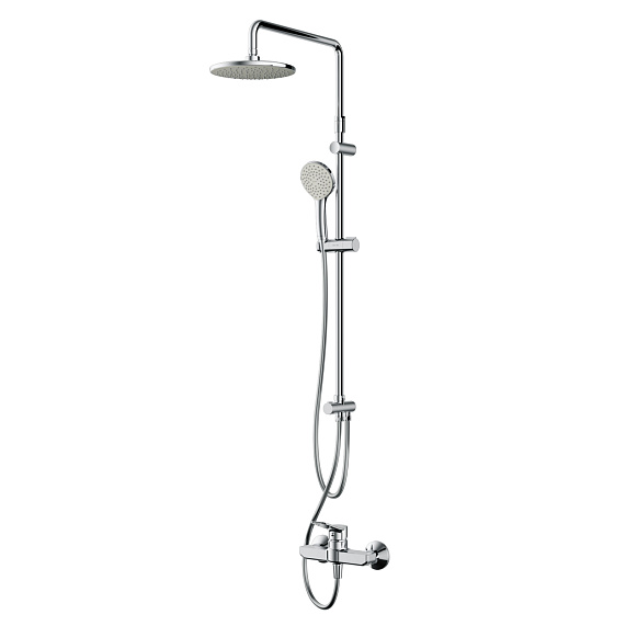 Душевая система AM.PM X-Joy F40885A24 стойка с тропическим душем, хром + смеситель для душа, хром-10