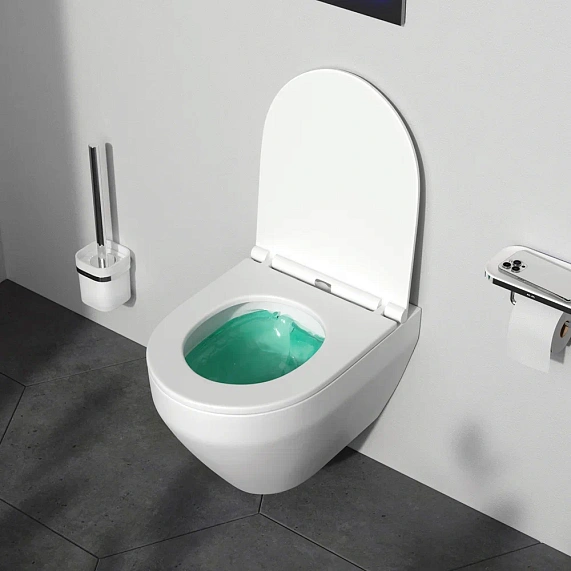 Унитаз подвесной безободковый с инсталляцией AM.PM Spirit 2.0 IS47001.701700 сиденьем микролифт, белой пневм. клавишей-2