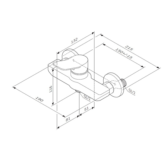 Смеситель для душа AM.PM X-Joy F85A20000 хром-7