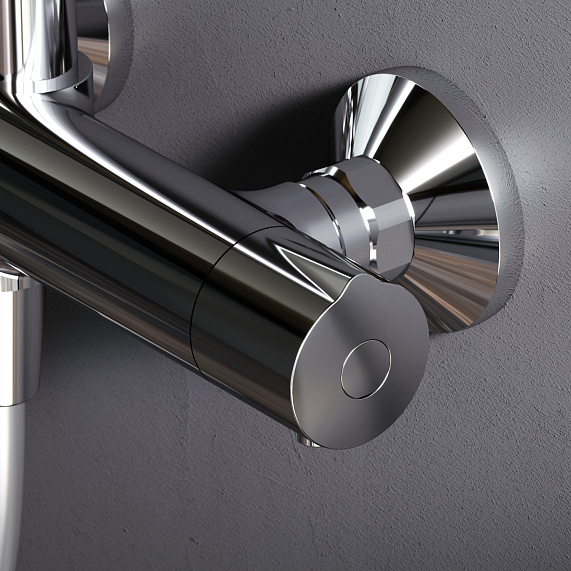 Душевая система AM.PM Gem F0790420 стойка с тропическим душем, термостатом, хром-3