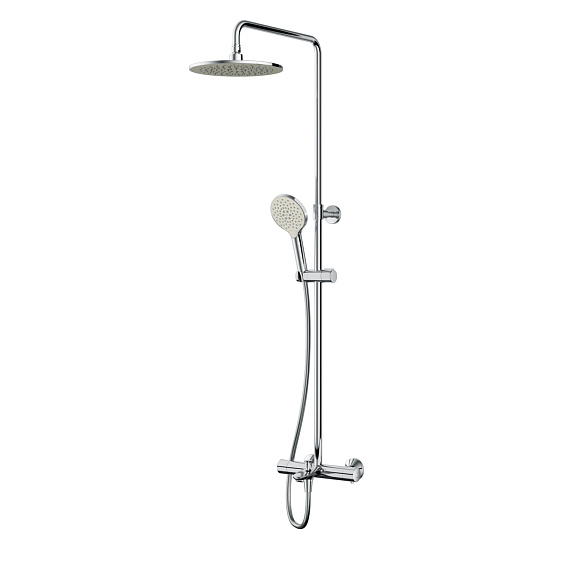 Душевая система AM.PM Spirit 2.0 F0770A510 стойка с тропическим душем, термостатом, смесителем, изливом, хром-10