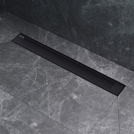 Душевой трап (лоток) 60 AM.PM PrimeFlow W02SC-P11-060-01BM комбинированный затвор с черной матовой решеткой-5