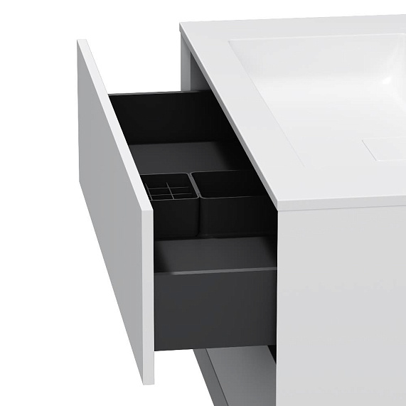 Тумба с раковиной 100 AM.PM Libre M60-FHX1002WM-WPC100SWM подвесная белая матовая-9