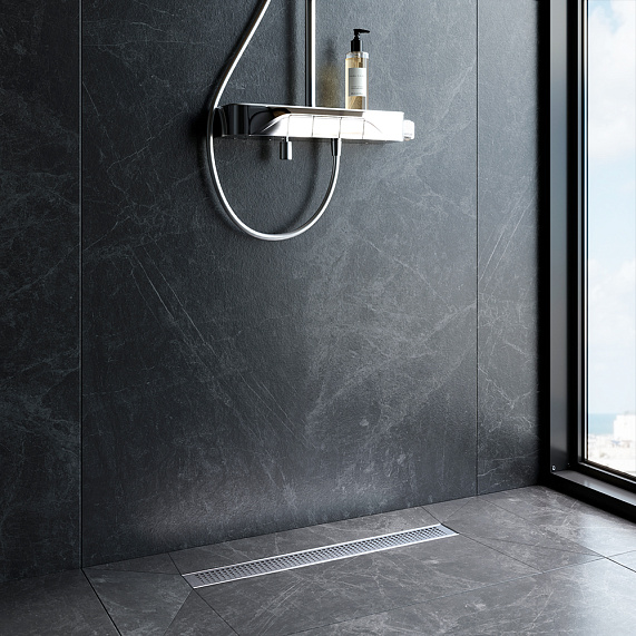 Душевой трап (лоток) 60 AM.PM MasterFlow W01SC-P11-060-01SB комбинированный затвор со стальной матовой решеткой-2