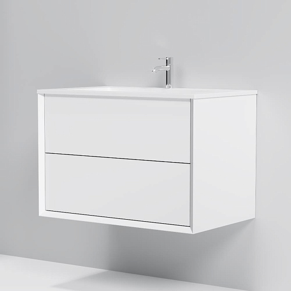 Тумба с раковиной 80 AM.PM Libre M60-FHX0802WM-WPC080SWM подвесная белая матовая-7