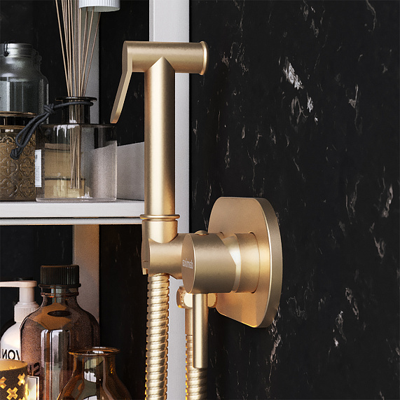 Гигиенический душ со смесителем Damixa Option 214000000 бронзовый встраиваемый, шланг 1500, держатель-2